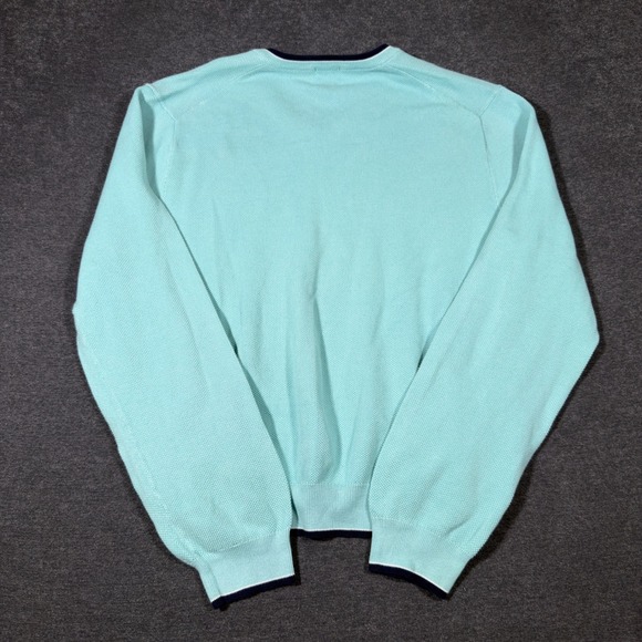 Brooks Brothers Sweater Mens XXL Light Blue Supima Cotton V-Neck Pullover Tennis - Picture 3 of 6